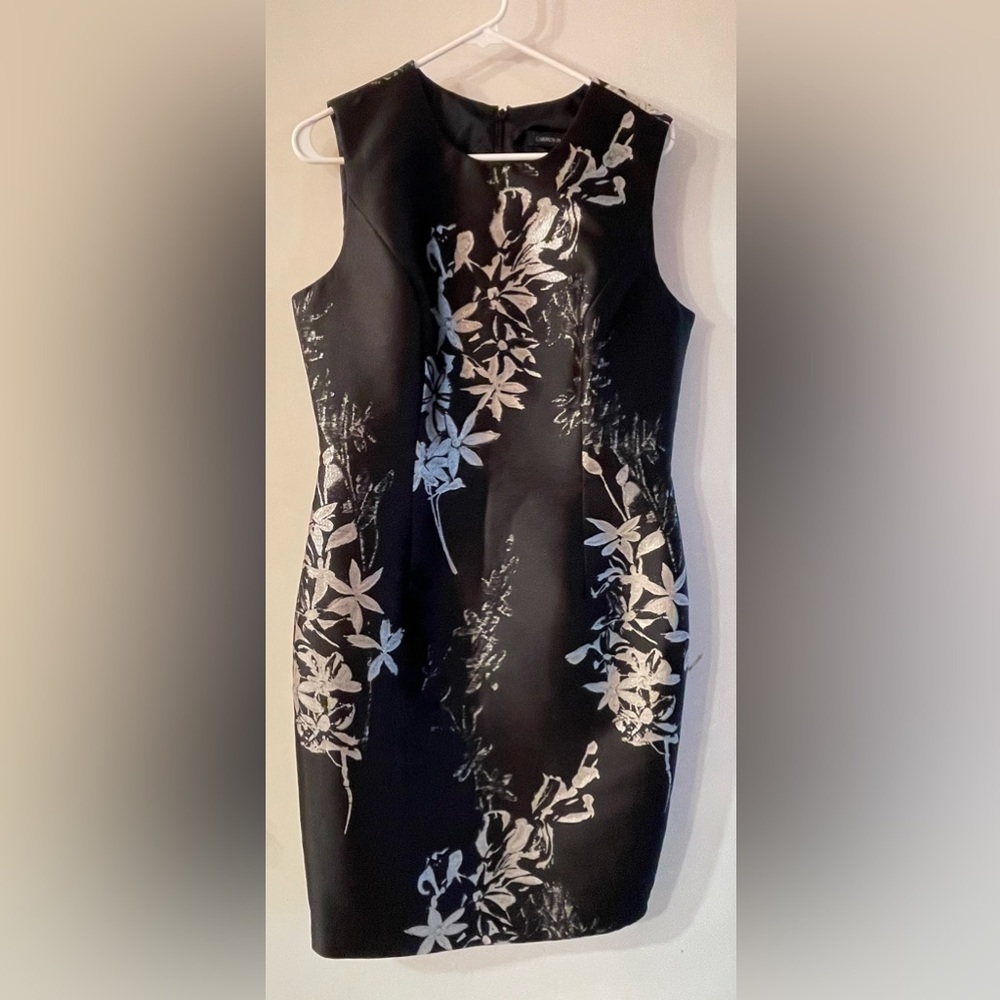 Carmen Marc Valvo black and silver dress